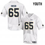 Notre Dame Fighting Irish Youth Michael Vinson #65 White Under Armour Authentic Stitched College NCAA Football Jersey TJQ0699VQ